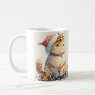 Caneca De Café Gato de Natal