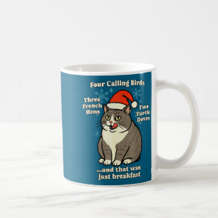 Caneca De Café Gato de Natal Engraçado Meme Carolling Feriado San