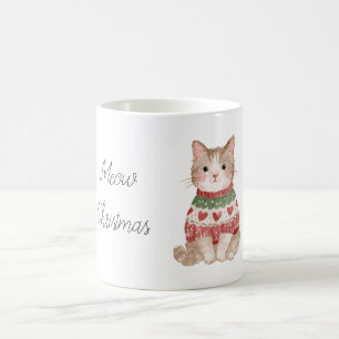 Caneca De Café Gato de Natal Meow