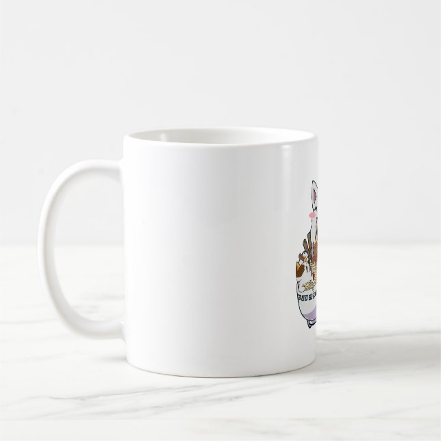 Caneca De Café Gato De Neko Cinto Com Ramen Noodles Animane Japan (Esquerda)