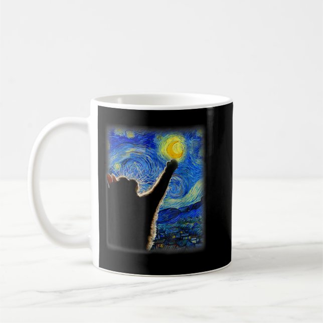 Caneca De Café Gato de Noite Estrelada, Gato Mãe, Pai De Gato, Ga (Esquerda)
