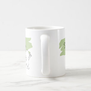 Caneca De Café Gato de Nome Personalizado do Pincel Verde Minimal