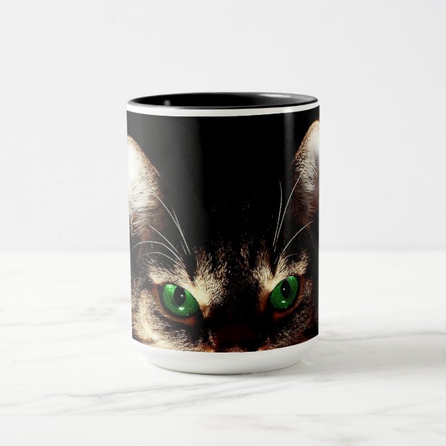 Caneca de Café Gato de Olhos Verdes (Centro)