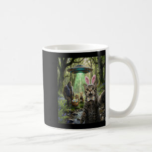 Caneca De Café Gato de Páscoa engraçado selfie com coelhinhos Pé