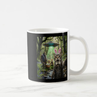 Caneca De Café Gato de Páscoa engraçado selfie com coelhinhos Pé 