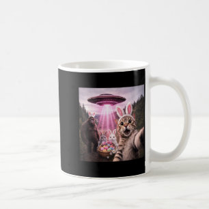 Caneca De Café Gato de Páscoa engraçado selfie com coelho coelhin