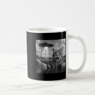 Caneca De Café Gato de selfie engraçado meme seis sete gato retrô