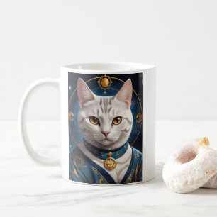 Caneca De Café Gato de Shorthair Regente Americano Vestido de Azu
