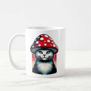Caneca De Café Gato de Shroom psicodélico - Amanita Guardian