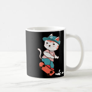 Caneca De Café Gato de Skate - Skatistas Fazem Skate - Amante de