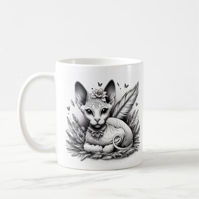 Caneca De Café Gato de Sphynx doce (Esquerda)
