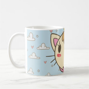 Caneca De Café Gato de textura cardíaca