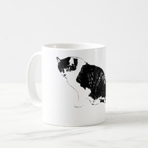 Caneca De Café Gato de Tinta Afiada Traz Calma Ousada Para as Man