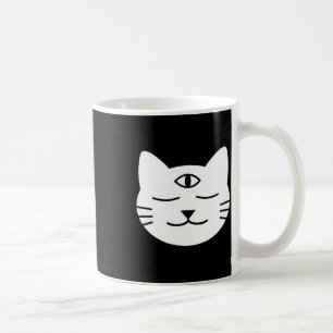 Caneca De Café Gato de Três Olhos Terceiro Olho Chakra Yoki Masco