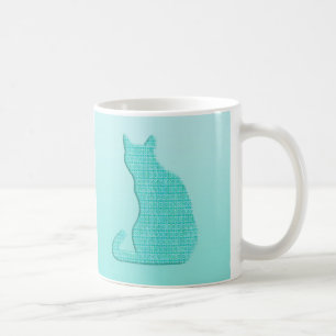 Caneca De Café Gato do Arabesque - máscaras da turquesa