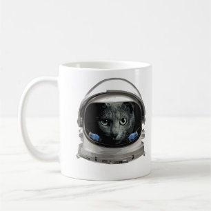 Caneca De Café Gato do astronauta do capacete de espaço