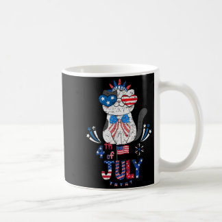 Caneca De Café Gato do Dia da Independência Patriótica dos EUA 4 