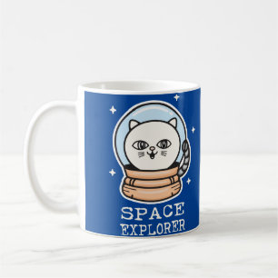 Caneca De Café Gato do Explorador de Espaço