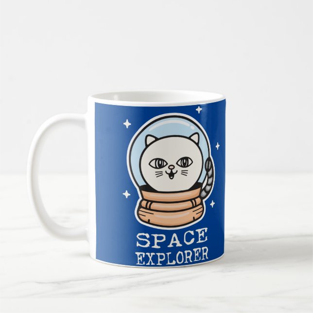 Caneca De Café Gato do Explorador de Espaço (Esquerda)