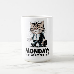 Caneca De Café Gato do gabinete de humor de segunda-feira
