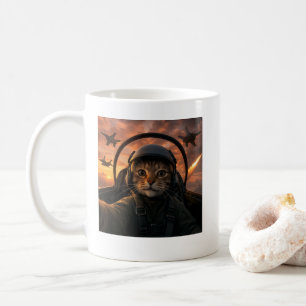 Caneca De Café Gato do Grupo de Selfie Geração de Meme de Piloto