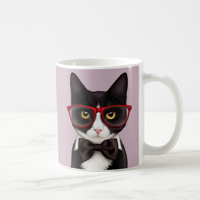 Caneca De Café Gato do hipster (Direita)