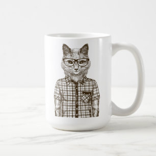 Caneca De Café Gato do hipster
