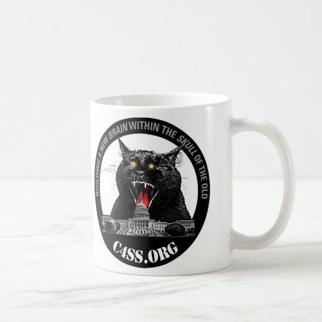 Caneca De Café Gato do laser da dominação de C4SS (Direita)