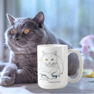 Caneca De Café Gato do Livro