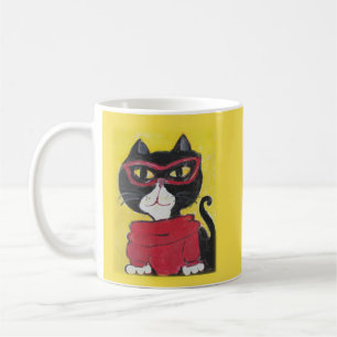 Caneca De Café Gato do Turtleneck da arte popular do hipster