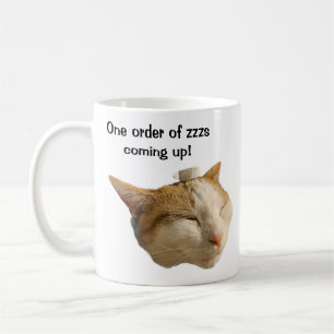 Caneca De Café Gato Dormindo no Trabalho