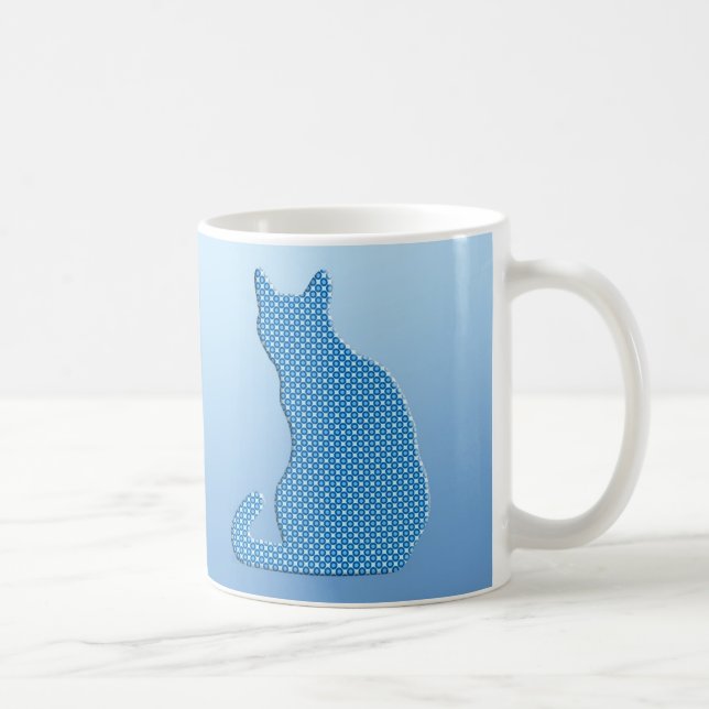 Caneca De Café Gato Dotty - máscaras do azul (Direita)