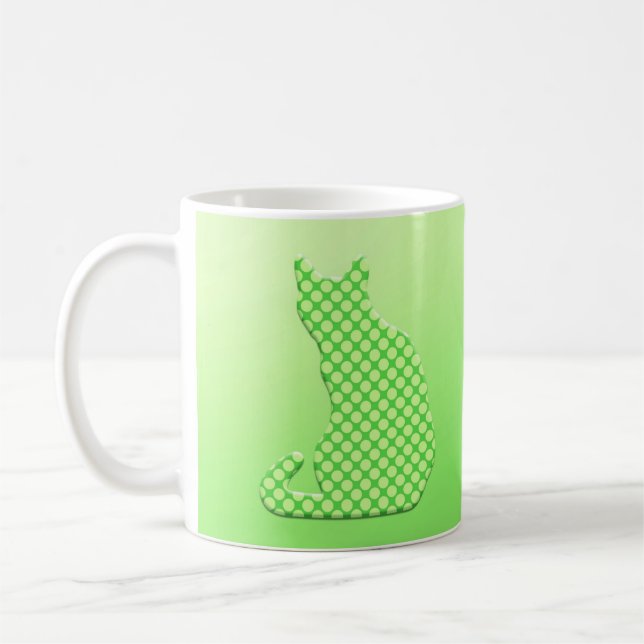 Caneca De Café Gato Dotty - máscaras do verde limão (Esquerda)