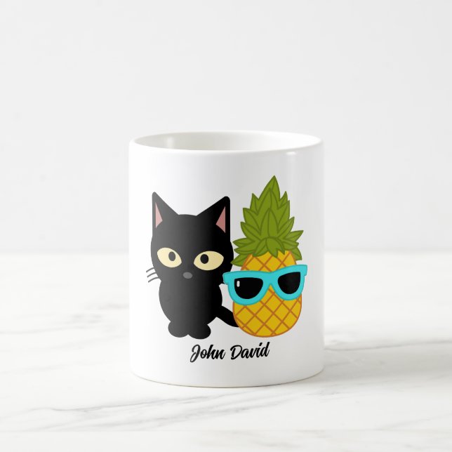 Caneca De Café gato e abacaxi são melhores amigos, personalizem (Centro)