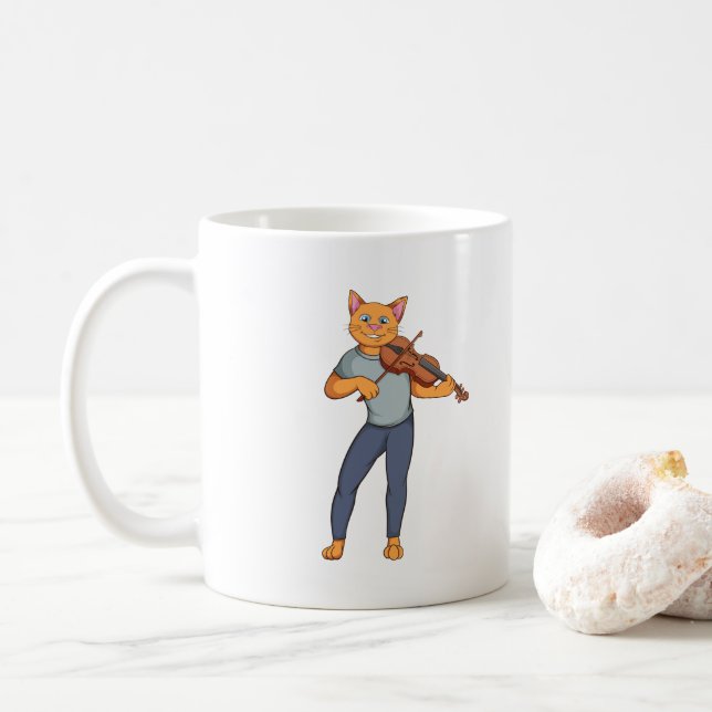 Caneca De Café Gato e Fiddle - Coffee Mug (Com Donut)