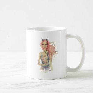 Caneca De Café Gato e menina bonitos da esfinge