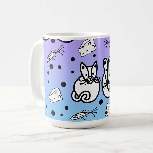 Caneca De Café Gato e Rato são Amigos Mug (Frente Esquerda)