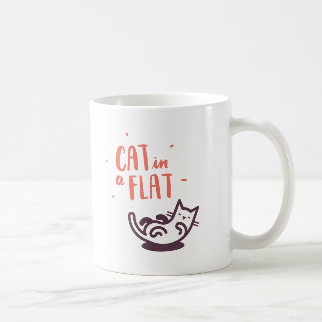 Caneca De Café Gato em um plano (Direita)