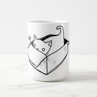 Caneca De Café gato em uma caixa