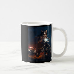 Caneca De Café Gato em uma moto de terra 