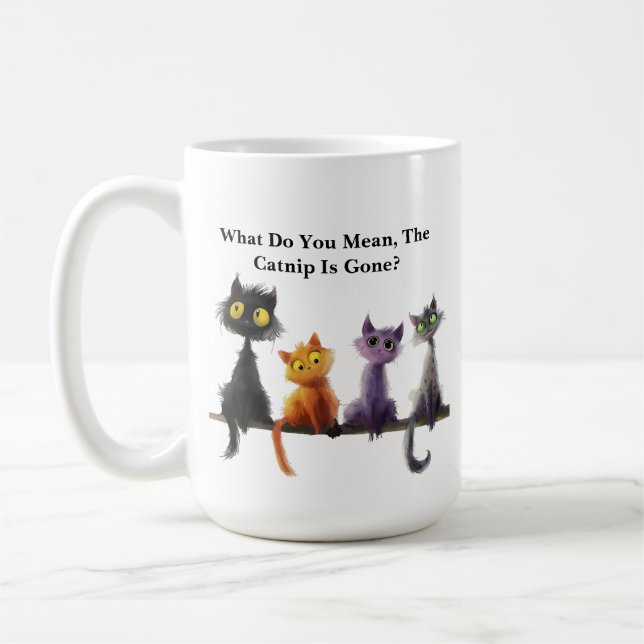 Caneca De Café Gato Engraçado (Esquerda)