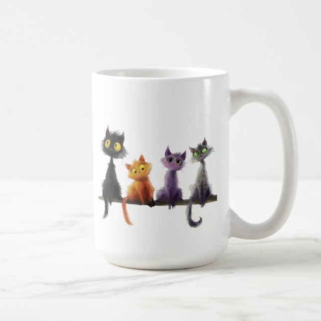 Caneca De Café Gato Engraçado (Direita)