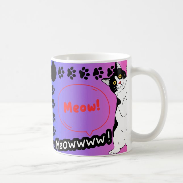 Caneca De Café gato engraçado (Direita)