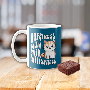 Caneca De Café Gato engraçado azul fofo dizendo
