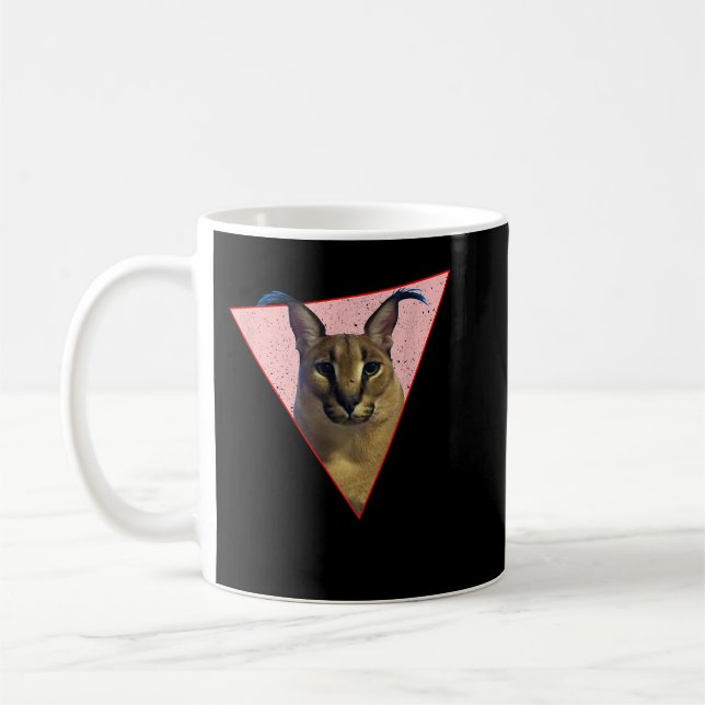 Caneca De Café Gato engraçado Big Floppa Meme (Esquerda)