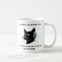 Gato Engraçado Café Mug Sarcástico Gabinete Dotado