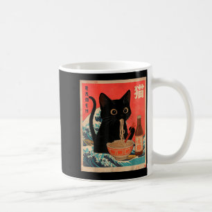 Caneca De Café Gato Engraçado Comendo Ramen Japonês Antigo Pai de