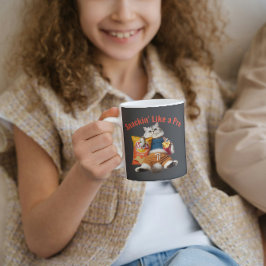 Caneca De Café Gato Engraçado Como Um Pró