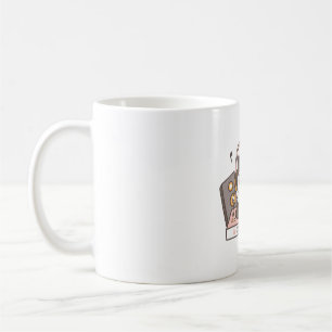 Caneca De Café Gato Engraçado De Scratch Do DJ Na Tábua