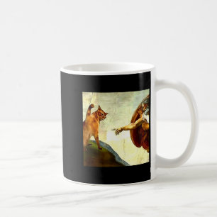 Caneca De Café Gato Engraçado Deus Criação de Adão Meme Jesus Cri